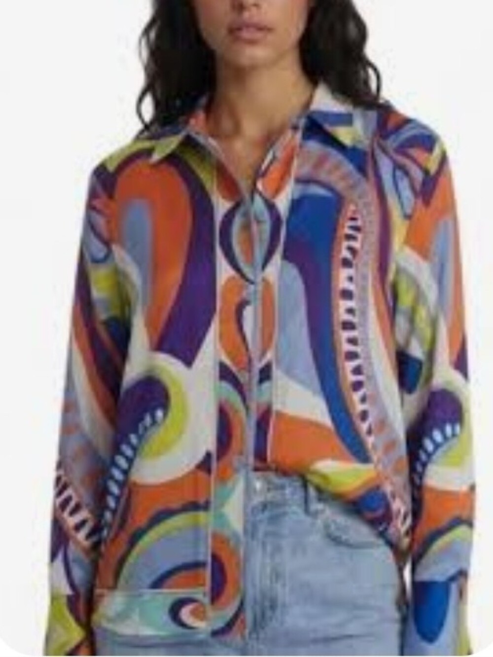 Zara Multi-Color Abstract Print Button-Up Jacket